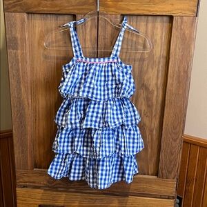 Crewcuts Blue and White Gingham Ruffle Sundress